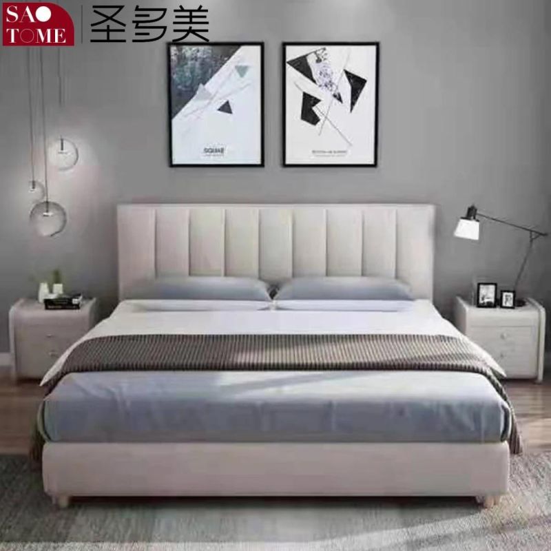 Modern Luxury Metal Steel Wood Solid Wood Bed Frame Bedroom Furniture Double Queen Bed