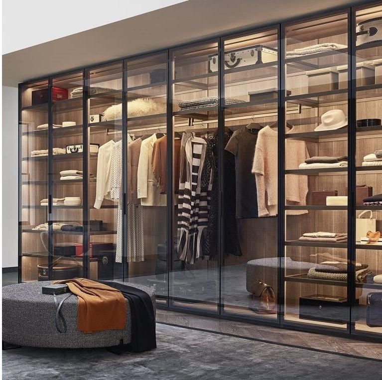 Modern Wardrobe Closet Large Clothing Armoire with Mirror Doors