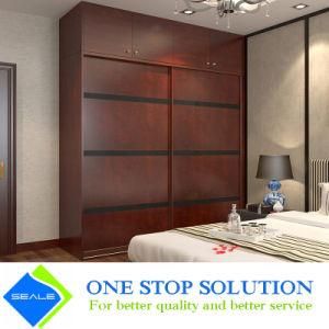 Red Wood with Decorative Leather Modular Furniture Wardrobe Closet (ZY 2029)