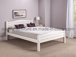 White Wooden Slatted Bed