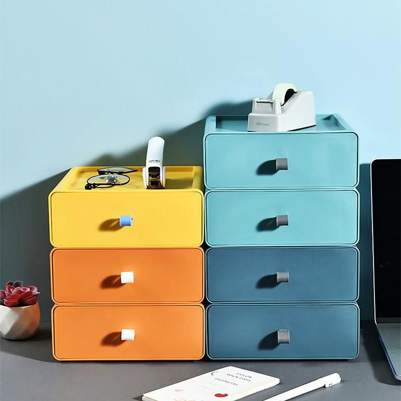 New Design Desktop Multi-Layer Stackable Plastic Storage Drawer