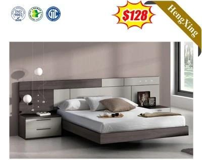 Wholesale Simple Bed Room Furniture Set Wood Beds King Size Bed with Nightstand