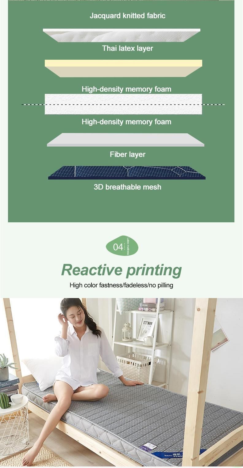 University Dorm Bed Mattress Multi-Purpose Warm Latex Layer Single