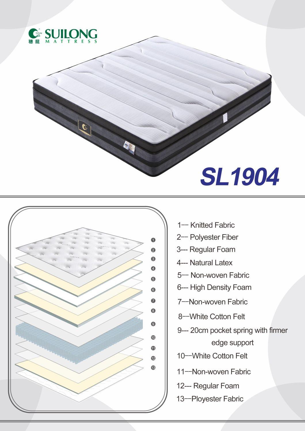 Comfortable Mattress Home Mattresseuro-Top Elegant Latex Spring Mattress