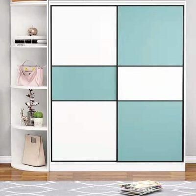 Modern Simple Double Color Sliding Door Wardrobe