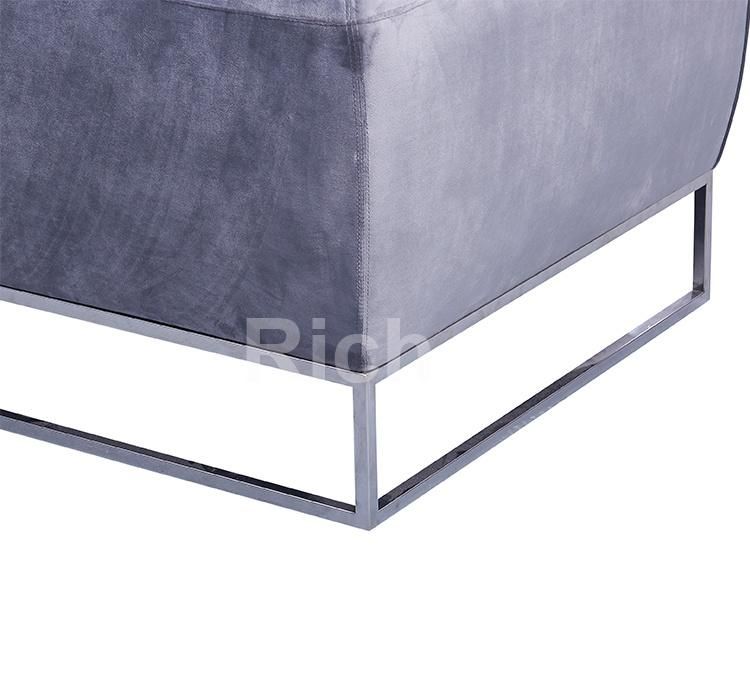 Metal Base Home Furniture Bed End Living Room Velvet Sofa Bench