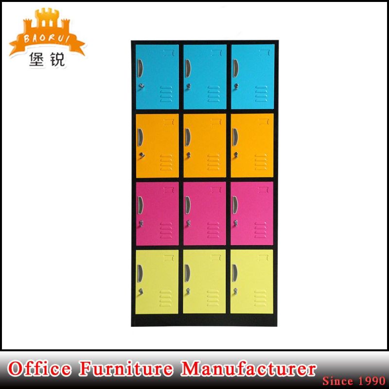 Bas-031 Best Selling Colorful School 12 Door Storage Steel Locker