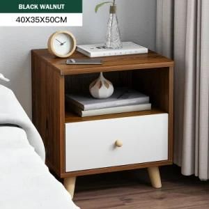 Nordic Wooden Bedside Cabinet Storage Small Side Table Custom Night Stand White Simple Nightstand Modern Three Drawer
