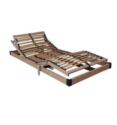 Simple Basic Model All Birch Slat Electric Bed with Back Foot Rise up and Down
