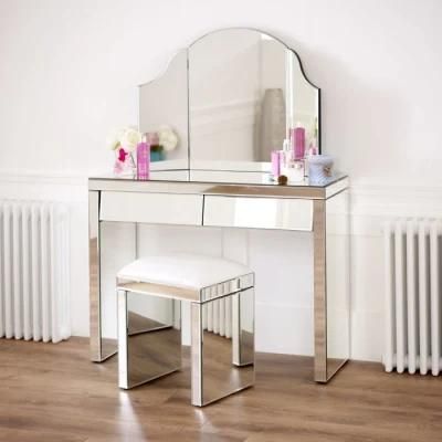 HS Glass Living Room Furniture Round Dressing Table with Mirror