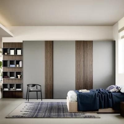 Modern Wood Grain Sliding Wardrobe 3 Door Wardrobe