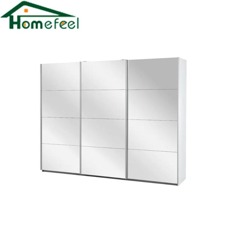 Multi-Space Storage Clothes Wardrobe with Mirror Sliding Door Bedroom Furniture