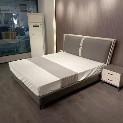 PU Leather Upholstered King Size Bed Home Use Hotel Guest Room Leather Bed