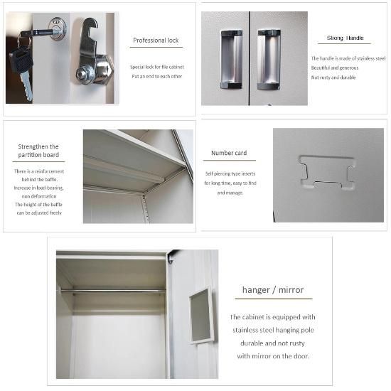 2 Door Metal Clothes Wardrobe Steel Almirah Locker