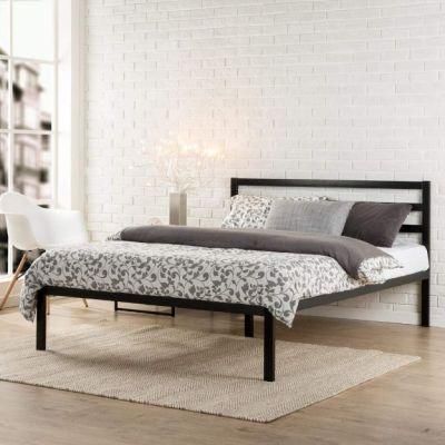 Factory Direct European Style Wooden Slats Metal Single/Double/Queen/King Bed