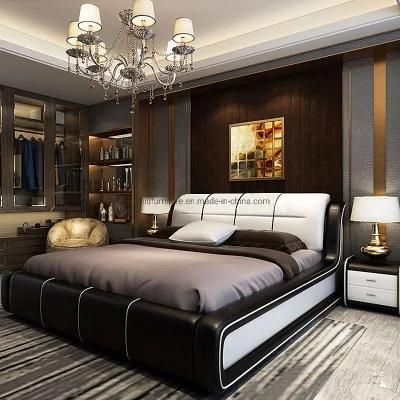 (MN-HB13) Modern Home Bedroom Leather Adult Double Bed