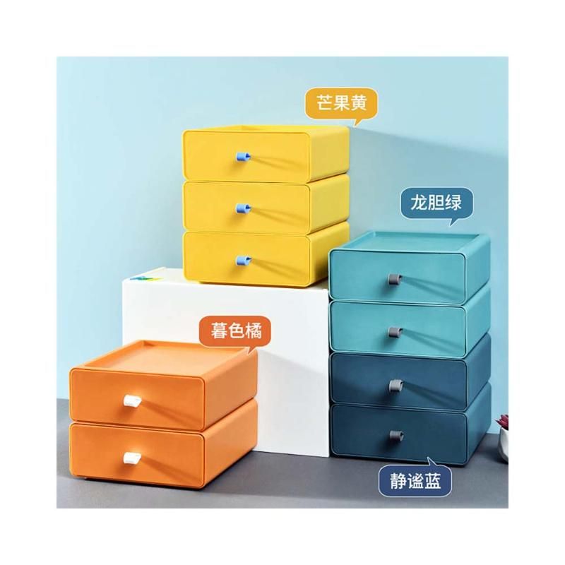 New Design Desktop Multi-Layer Stackable Plastic Storage Drawer