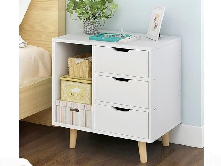 Wooden Nightstand with Three Layers for Bedroom