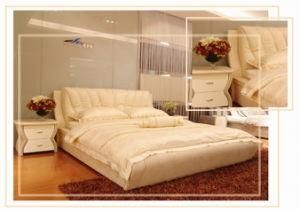 Modern Simple Design, Comfortable Geniune Leather Bed (AS-2065)