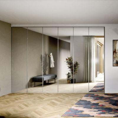Bedroom Wall Entry Wardrobe Mirror 6 Door Wardrobe