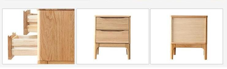 Furniture Modern Furniture Cabinet Home Furniture Bedroom Furniture Scandinavian Contemporary Modern Nordic Solid Oak Wood 2 Drawers Storage Bedside Table