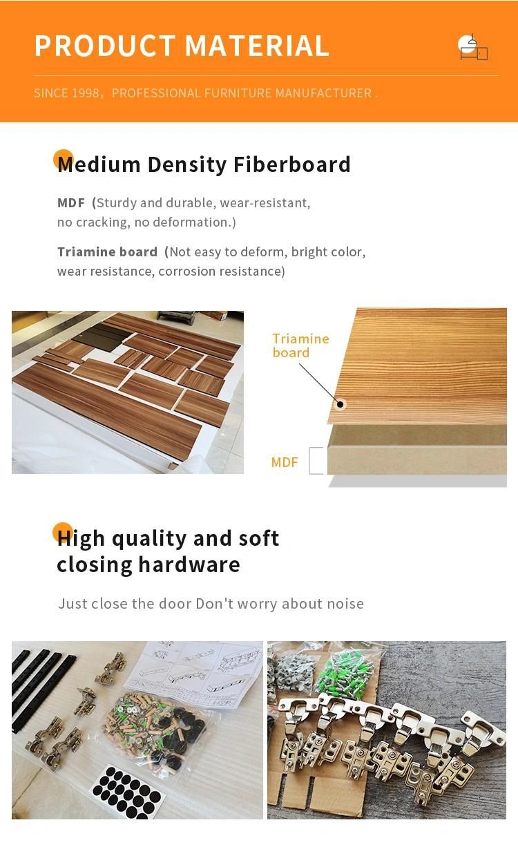Modern Home Furniture Set MDF Almirah Bedroom Clothes Closet Cabinet Wardrobe with Four Doors