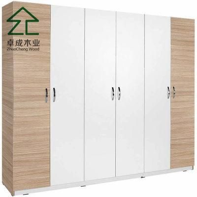 Melamine Particleboard Made From Six Oak Doors and White Door Panels Closet
