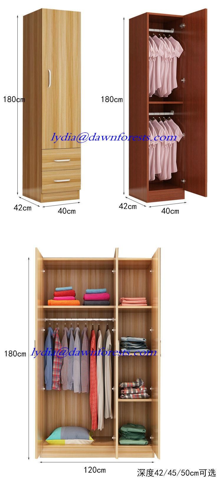 Bedroom Furniture Knock-Down MFC Wooden Wardrobe Cabinet