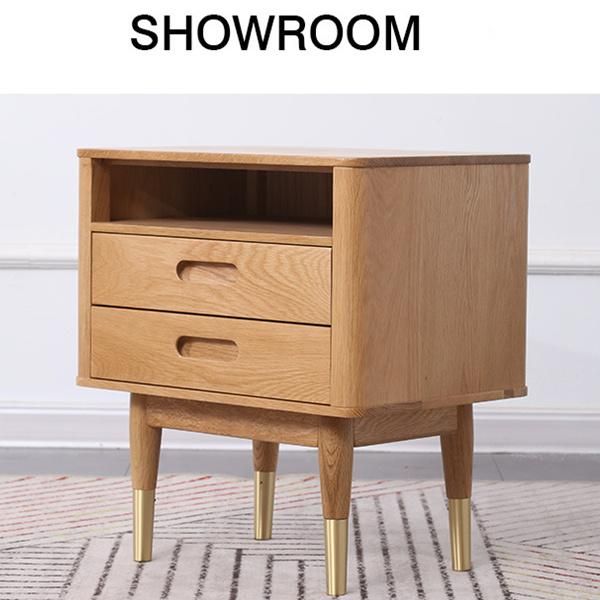 Three-Layers Modern Bedroom Furniture Side Cabinet Drawers Double Drawer Bedside Table