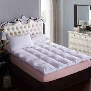 Overfilled Fitted Mattress Pad Cover Goose Down Mattress Topper