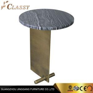 Luxury Marble Corner Table Side Table with Brass Base