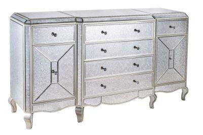 Professional Reusable Mirrored Credenza Silver Mirrored Sideboard for Home