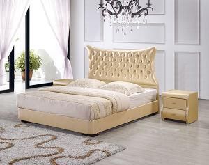 Well Sell Modern Crystal Leather Bed with Lift up Storage