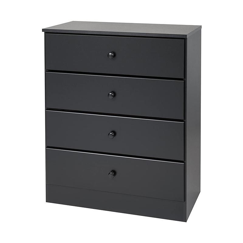 Black Wooden Cabinet with 4 Drawer Dresser