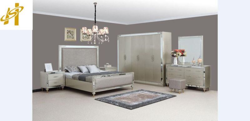 Competitive Price MDF Bedroom Sets Furniture with Mirror Decoration