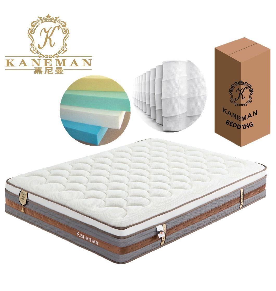 Rolled High Density Foam Mattress Euro Top Spring Mattress in a Box