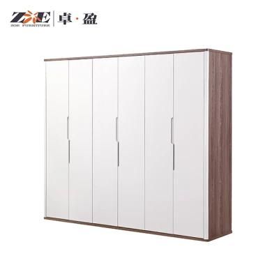 Home Furniture Foshan Factory Wooden Bedroom Closet in 6 Doors