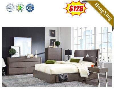 Soft Grey Wooden Bed Modern House Royal Sets Hotel Bedroom Furniture&#160;