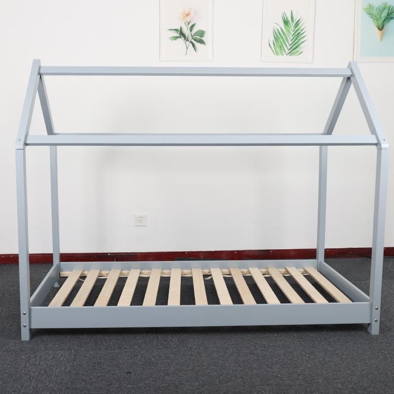 Solid Pine Wood Child House Bed Color Customized Frame Baby Furniture