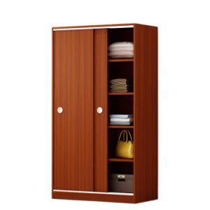 Teak Cheap Price Simple Design Customized Dimension Sliding Door Wardrobe