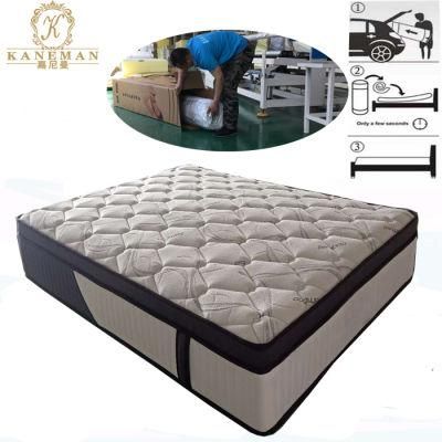 Bamboo Fabric Pocket Spring Mattress Vacuum Roll in Carton Box Mattress Cheap Price Factory Direct Mattress