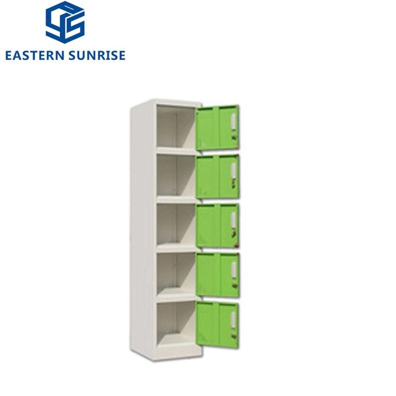 Chinese Factory Metal Gym School Clothes Steel 5 Doors Wardrobe Locker
