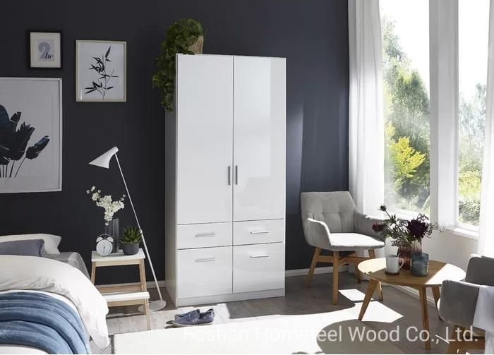 Hot Sales Furniture Simple Two Door Design Bedroom Wooden Wardrobe (HF-WB33)