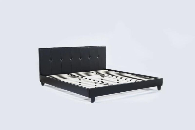 Large Size Classical Storage Design PU Leather Bed with Strong Middle Beam