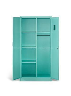 Steel Two Door Standing Closet Wardrobe Shoe Storage with Mirror