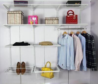OEM ODM DIY Wardrobe Detachable &amp; Extendable Metal Wire Shelf Storage Closet with Podwer Coated Manufacturer