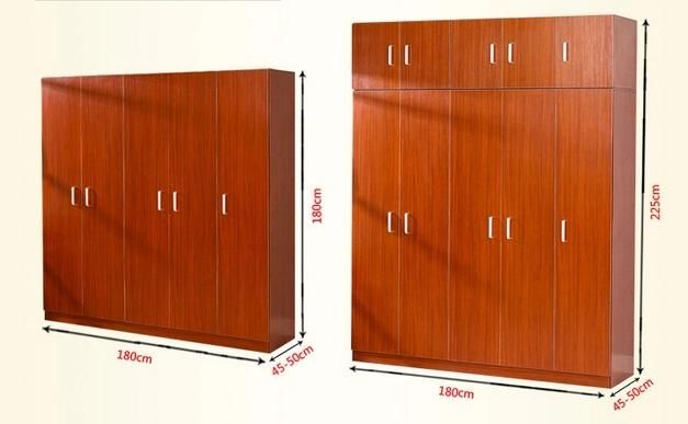 Classic Design Particle Board Teak Color Melamined Wardrobe