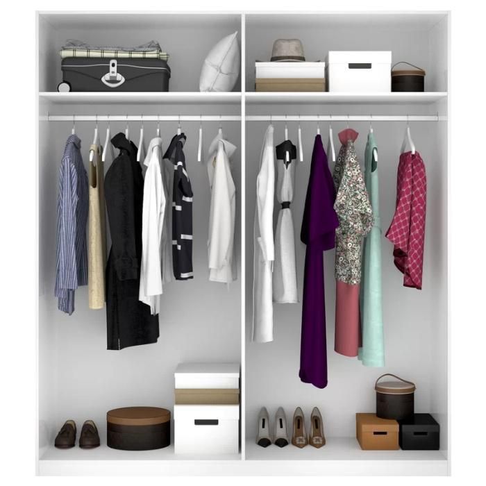 Simple Custom MDF Bedroom Clothes Wardrobe