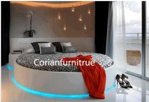 High Quality Corian Solid Surface Hotel Room Bed Sets