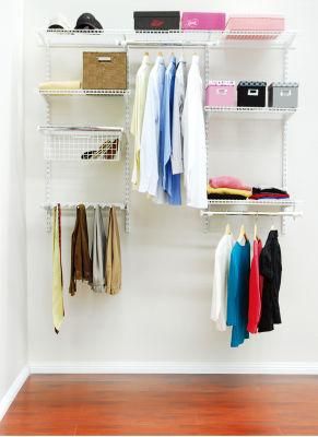 OEM ODM Home Flexible Wardrobe Metal Wire Shelf Rack Storage System Detachable &amp; Extendable Closet Kit with Podwer Coated Factory